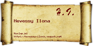 Hevessy Ilona névjegykártya